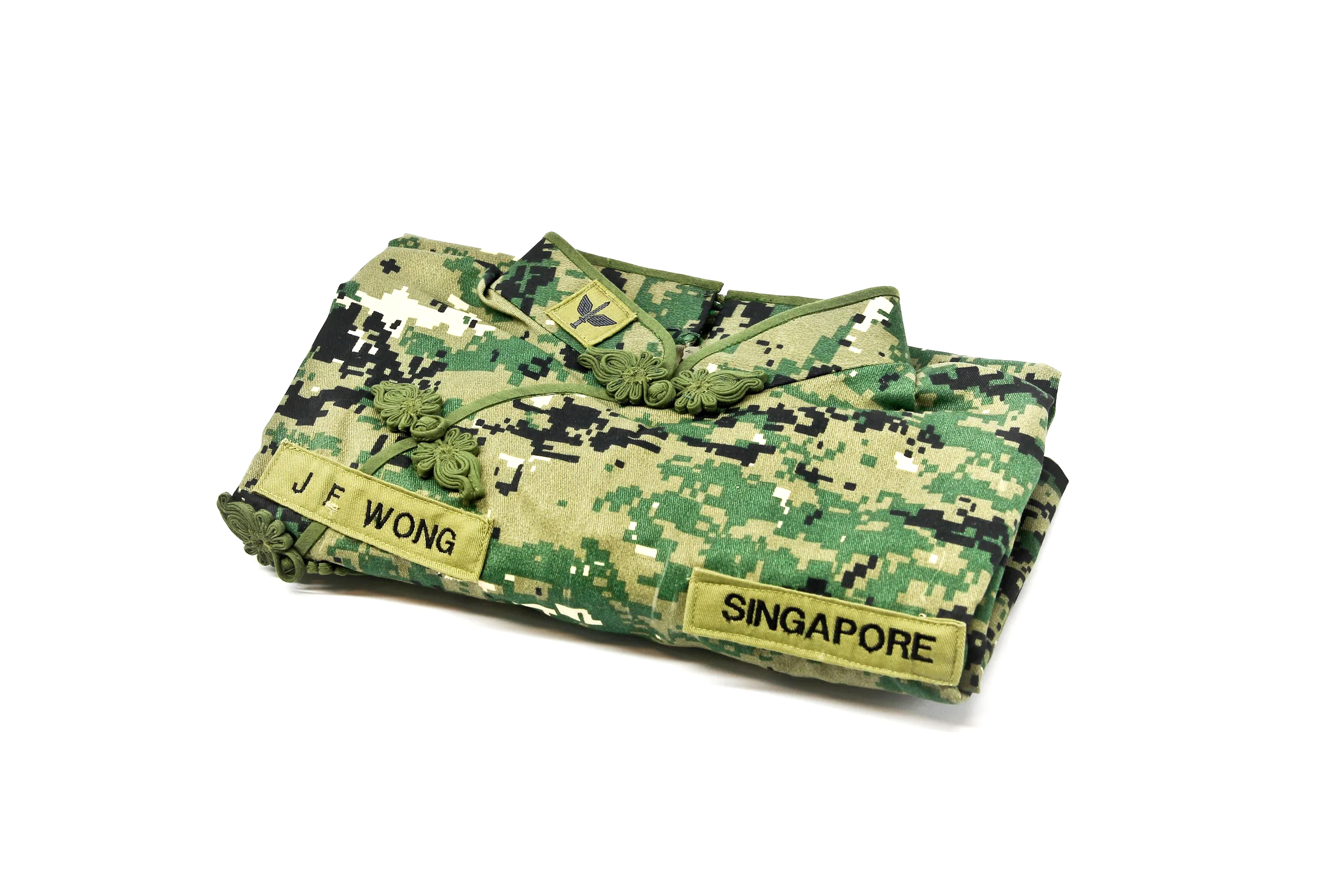 Cheongsam with camouflage print